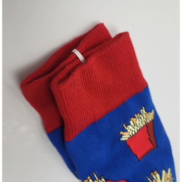 NWOT - Red And Blue "Fries" Socks - One Size Fits All, Unisex - Picture 2 of 5